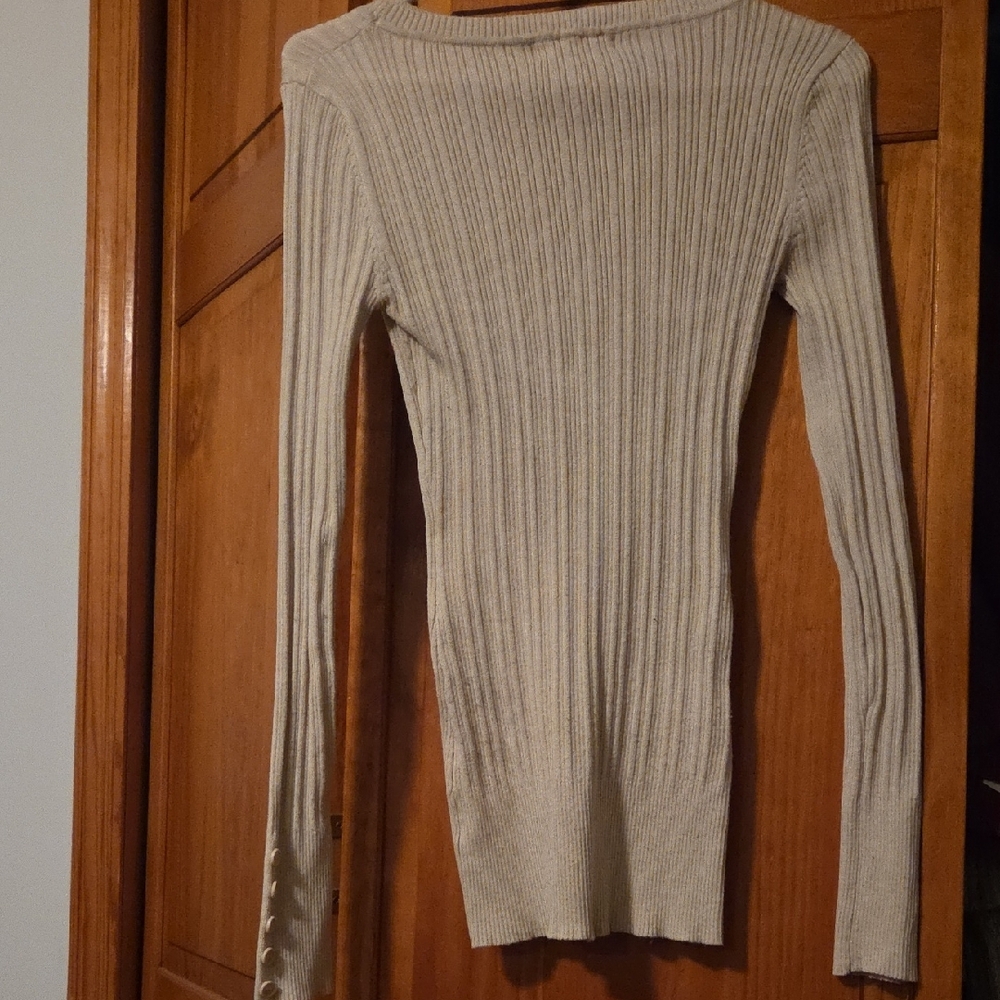 Pink Republic Cream Ribbed Sweater - Picture 4 of 4